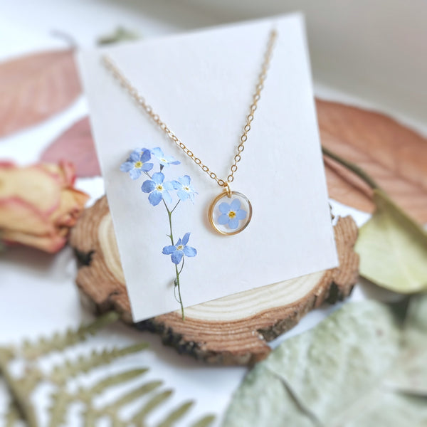 forget me not flower resin jewellery 