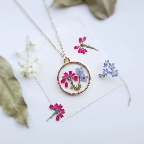 forget me  not flower necklace